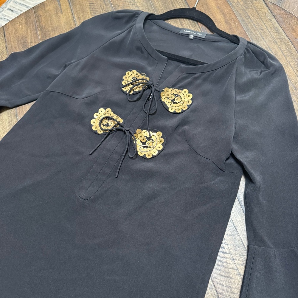 Barbara Bui | Metal Sequin Embellished Silk Blouse